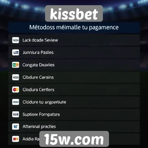 Métodos de pagamento disponíveis no kissbet